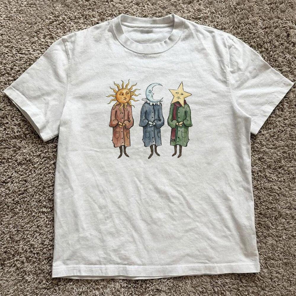 White Sun Moon Star Tarot Tee